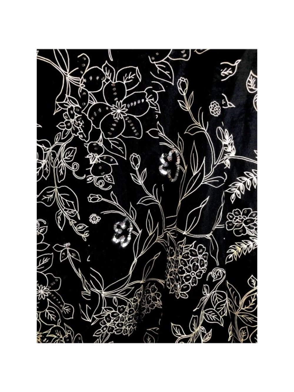 Ann Taylor Loft Skirt 4 Women’s Black Flare Floral Sequined Black Tan - Picture 2 of 16